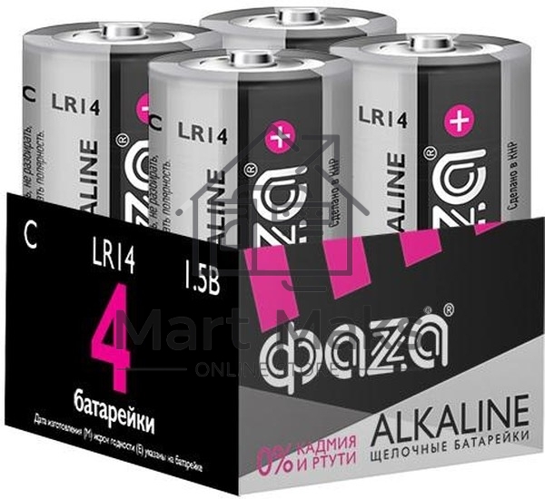Элемент питания алкалиновый C/LR14 1.5В Alkaline Pack-4 (уп.4шт) ФАZА 5033160
