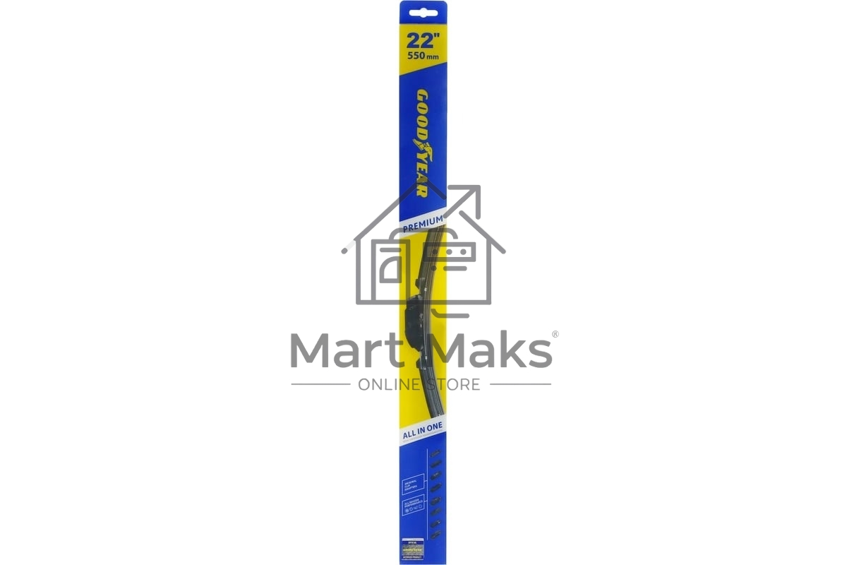 Бескаркасная щетка GOODYEAR GY000442 PREMIUM 22''/55см бескаркасная