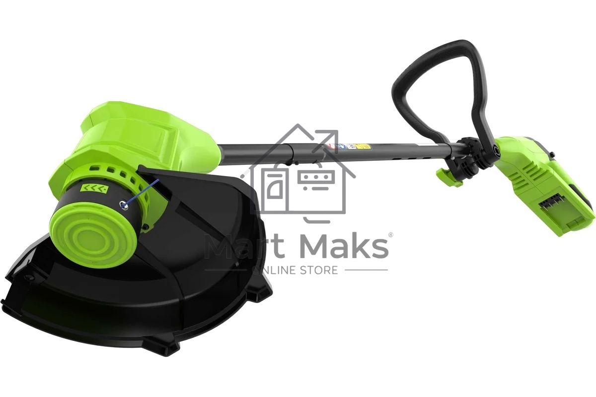 Триммер Greenworks 25см, авт., 24V, с АБ 2 А.ч. и ЗУ слайдер 2,0А  2107207SA