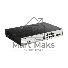Коммутатор D-Link DGS-1210-10P/ME/B1A, 8×1 Гбит/с + 2×1 Гбит/с SFP, управляемый