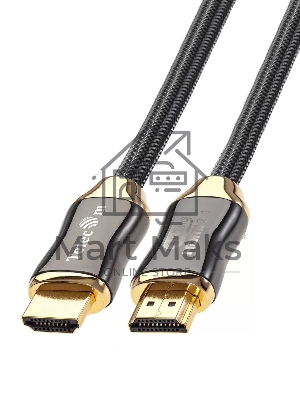 Кабель HDMI 19M/M,ver. 2.1, 8K@60 Hz 2m метал разъемы, нейлоновая оплетка Telecom <TCG300-2M>