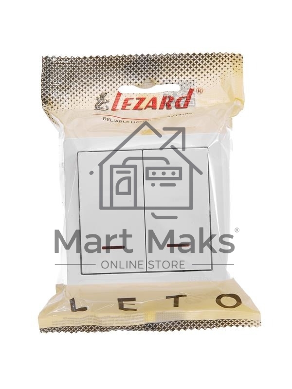 Выключатель 2-клав. LETO с инд. бел. LEZARD 752-0200-112
