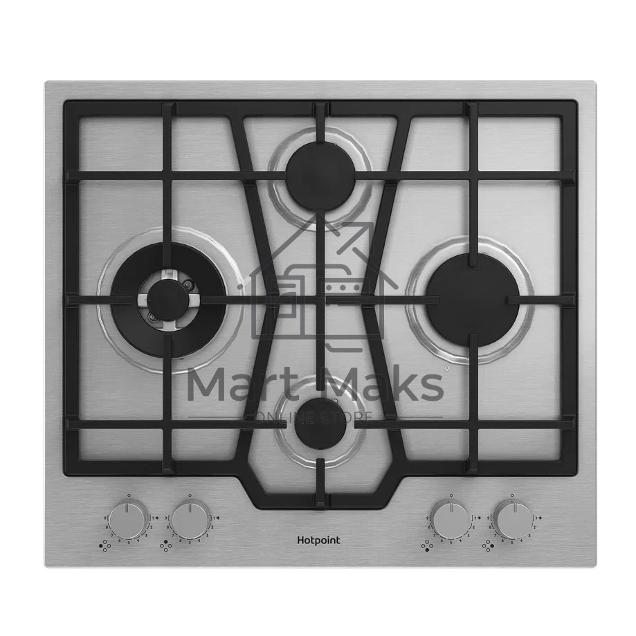 Газовая варочная поверхность Hotpoint HGMTS 643 W IX, независимая, нержавеющая сталь