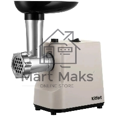 Мясорубка электрическая Kitfort КТ-2126 серый, 800 Вт, 1.2 кг/мин, реверс, защита от перегрузки, насадки - 4