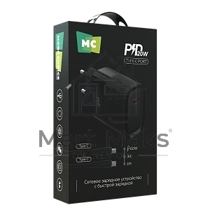 Зарядное устройство MORE CHOICE (4620202553492) NC67a СЗУ 1Type-C 3.0A PD 20W, черный