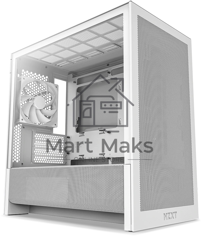 Компьютерный корпус без блока питания Case NZXT H3 Flow (2025), Midi-Tower, TG, 1x120мм, 1xUSB-A 3.2 + 1xUSB-C 3.2, mATX, mITX White