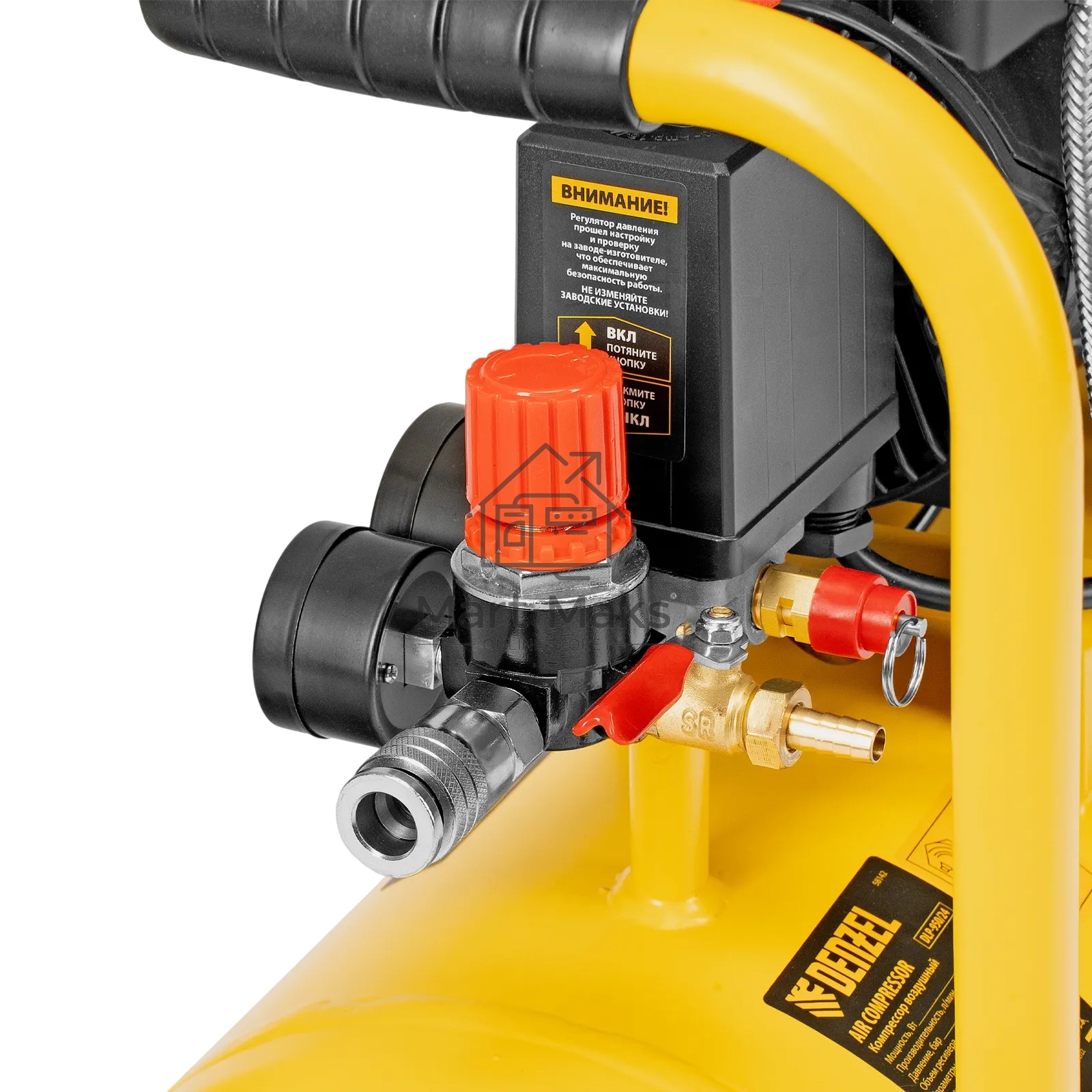 Компрессор безмасл. малошумный Denzel DLP-950/24, 950 Вт, 24 л, 2850 об/мин, 170 л/мин