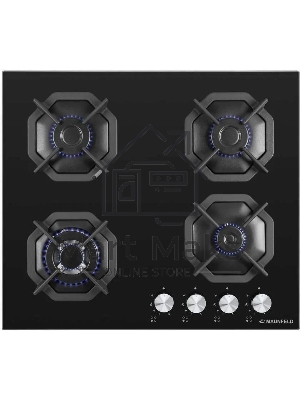 Газовая варочная панель Maunfeld EGHG.64.23CB/G, 4 конфорки, закаленное стекло, черный