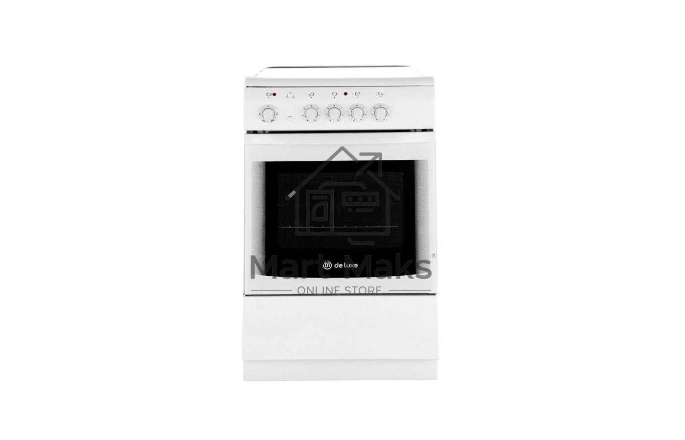 Плита электрическая De Luxe 506004.04ЭС белый, конфорок 4 шт, духовка 60 л, 50 см x 87 см x 60 см