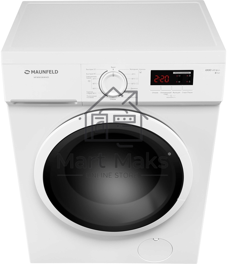 Стиральная машина Maunfeld MFWM106WH05 белый, загрузка фронтальная 6 кг, 1000 об/мин., класс: А++