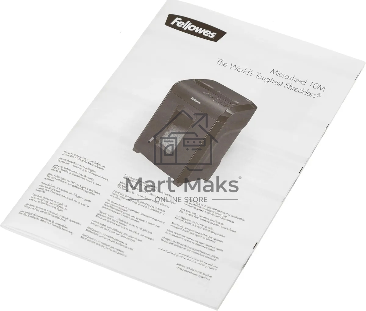 Шредер Fellowes Powershred 10M FS-4630601 DIN P-5, 2х15мм, 10лст., 19лтр., Safety Lock, с микрорезкой