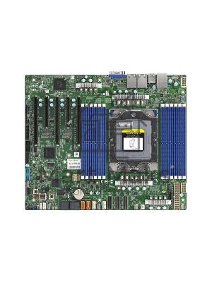 Материнская плата серверная Supermicro H13SSL-N-B, сокет SP5, чипсет встроен в процессор, 12xDDR5, 5xPCIe, 3xPCIe 5.0 x16, 2xM.2, 8xSATA, 2xGigabit Ethernet, 24-pin + 8-pin + 8-pin, ATX