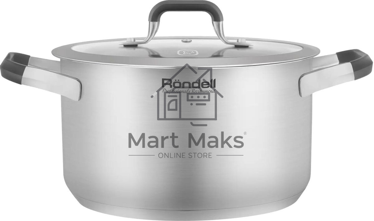 Кастрюля Rondell Stolz RDS-1752, 2.3л, 18см, с крышкой, стальной