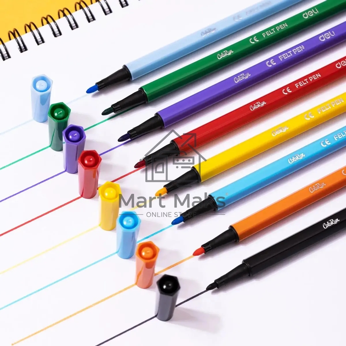 Фломастеры Deli EC156-24 ColoRun 24 цвета, пластиковая туба