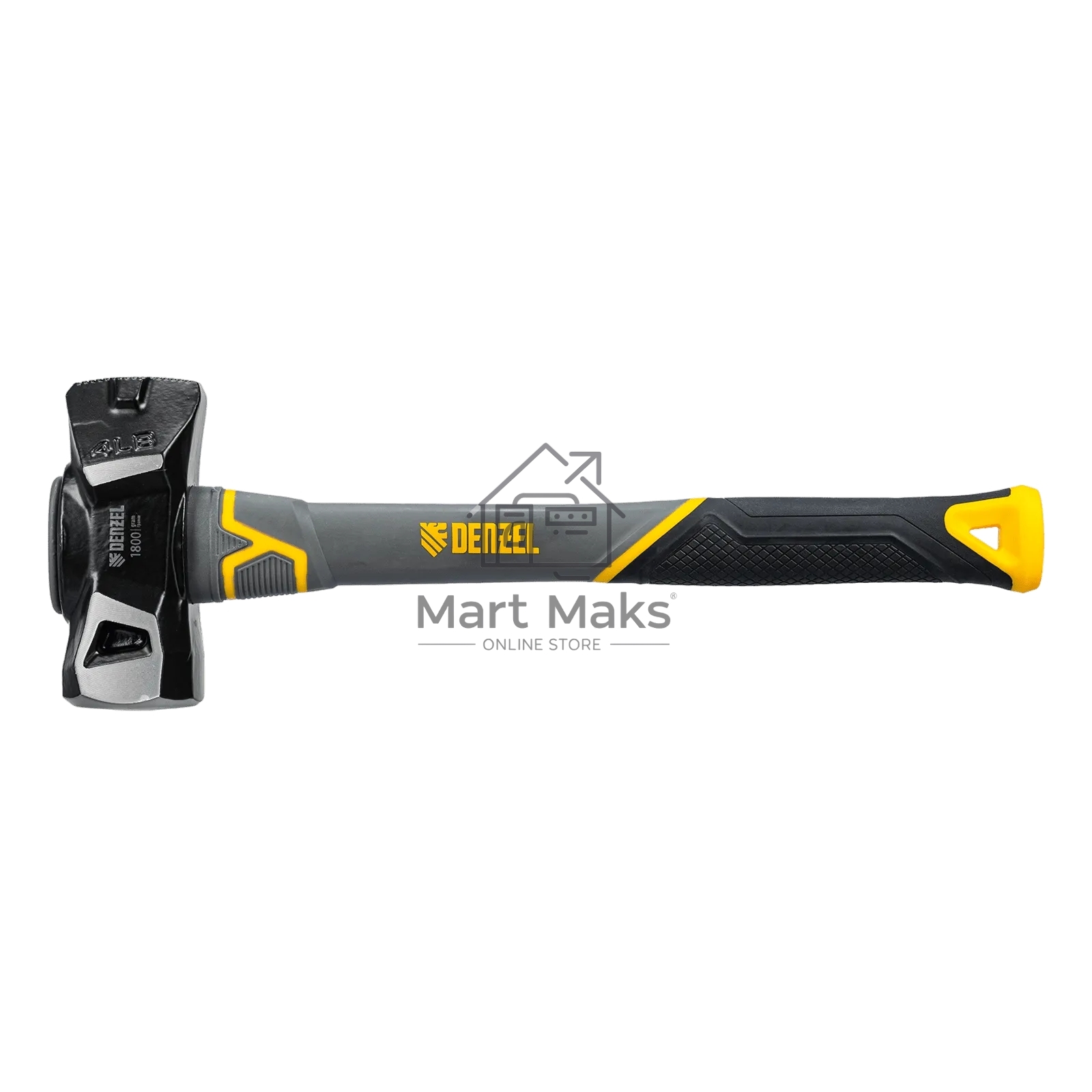 Кувалда с клиновидным бойком Denzel 1,8 кг, фибергласовая рукоятка c TPR