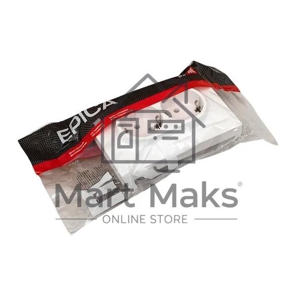 Розетка 2-м EKF UP1-SOW-210 СП Эпика 16А с заземл. без защ. шторок с рамкой механизм бел.