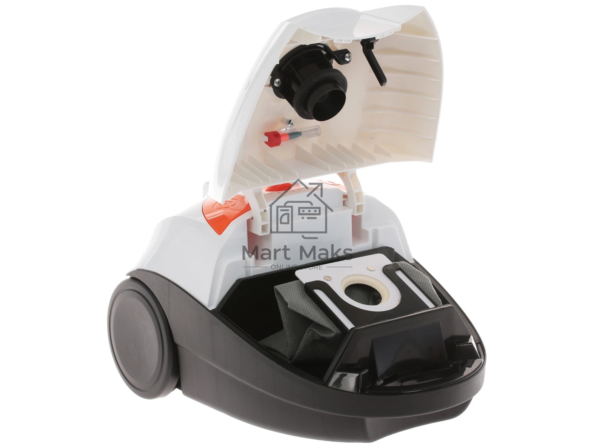 Пылесос Centek CT-2503 белый/оранжевый, 400/2000 Вт, уборка сухая, пылесборник мешок 2.5 л