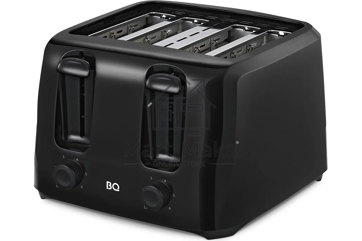 Тостер BQ T4001 Black, Мощность 1400 Вт, 6 степеней поджаривания