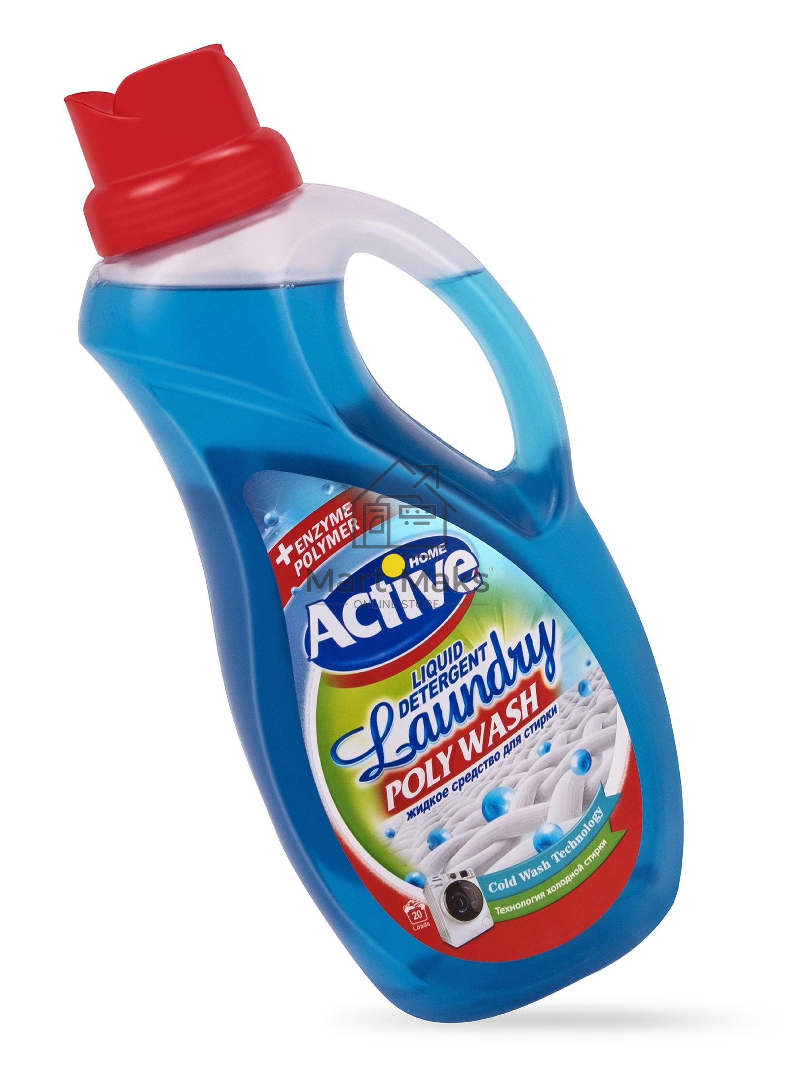 Гель-концентрат для стирки белья ACTIVE универсальный Свежесть моря Poly Wash 1500 мл. 511601401