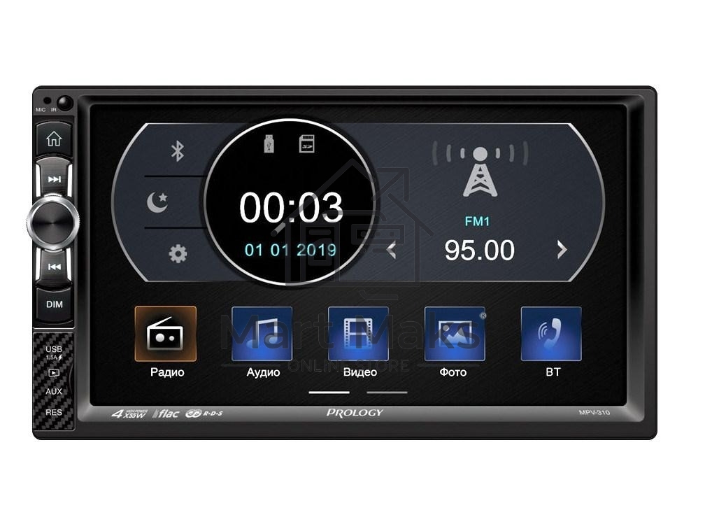 Автомагнитола Prology MPV-310, 2 DIN, 7