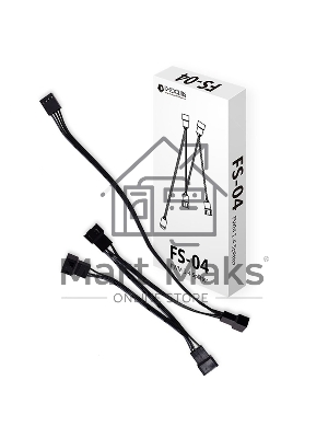 Кабель-разветвитель 1/4 ID-COOLING FS-04 (160шт/кор, 12V, PWM, 4 pin) Retail