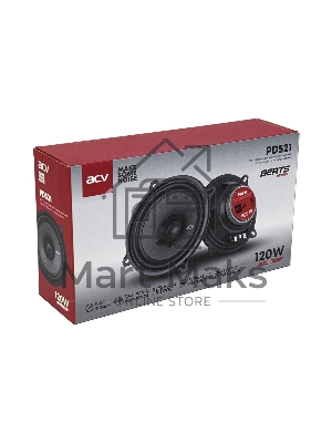 Колонки автомобильные ACV PD-521 BEATS (без решетки) 120Вт 88дБ 4Ом 13см (5дюйм) (ком.:2кол.) коаксиальные однополосные