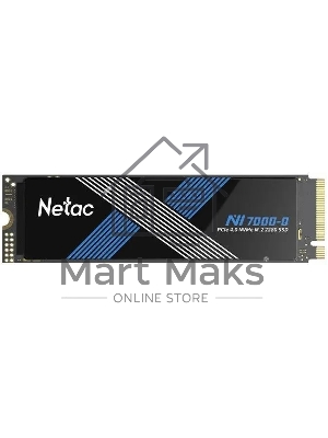 Накопитель SSD Netac NV7000-Q, 1Tb, M.2 2280, PCIe 4.0 x4, NVMe, R/W 7100/6200, с радиатором