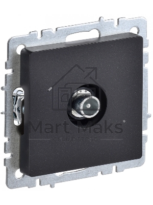 Розетка телевизионная проходная IEK BRITE РТВ10-0-БрЧ черный