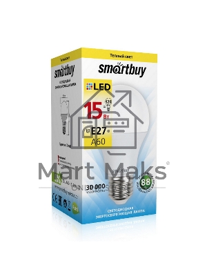 Светодиодная (LED) лампа Smartbuy A60-15W/3000/E27