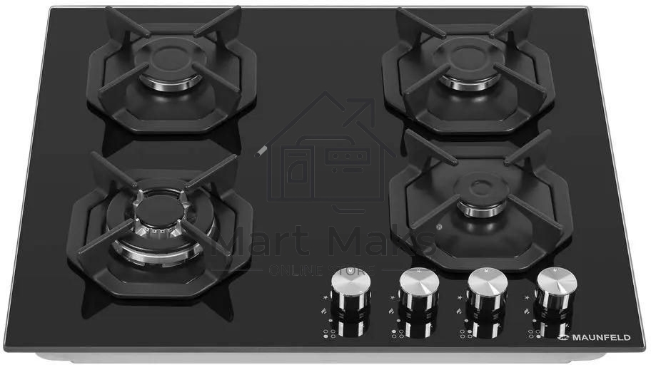 Газовая варочная панель Maunfeld EGHG.64.23CB/G, 4 конфорки, закаленное стекло, черный