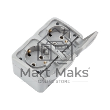 Блок горизонтальный 2 розетки Kranz Mini OG IP54 с заземлением, о/у, серый