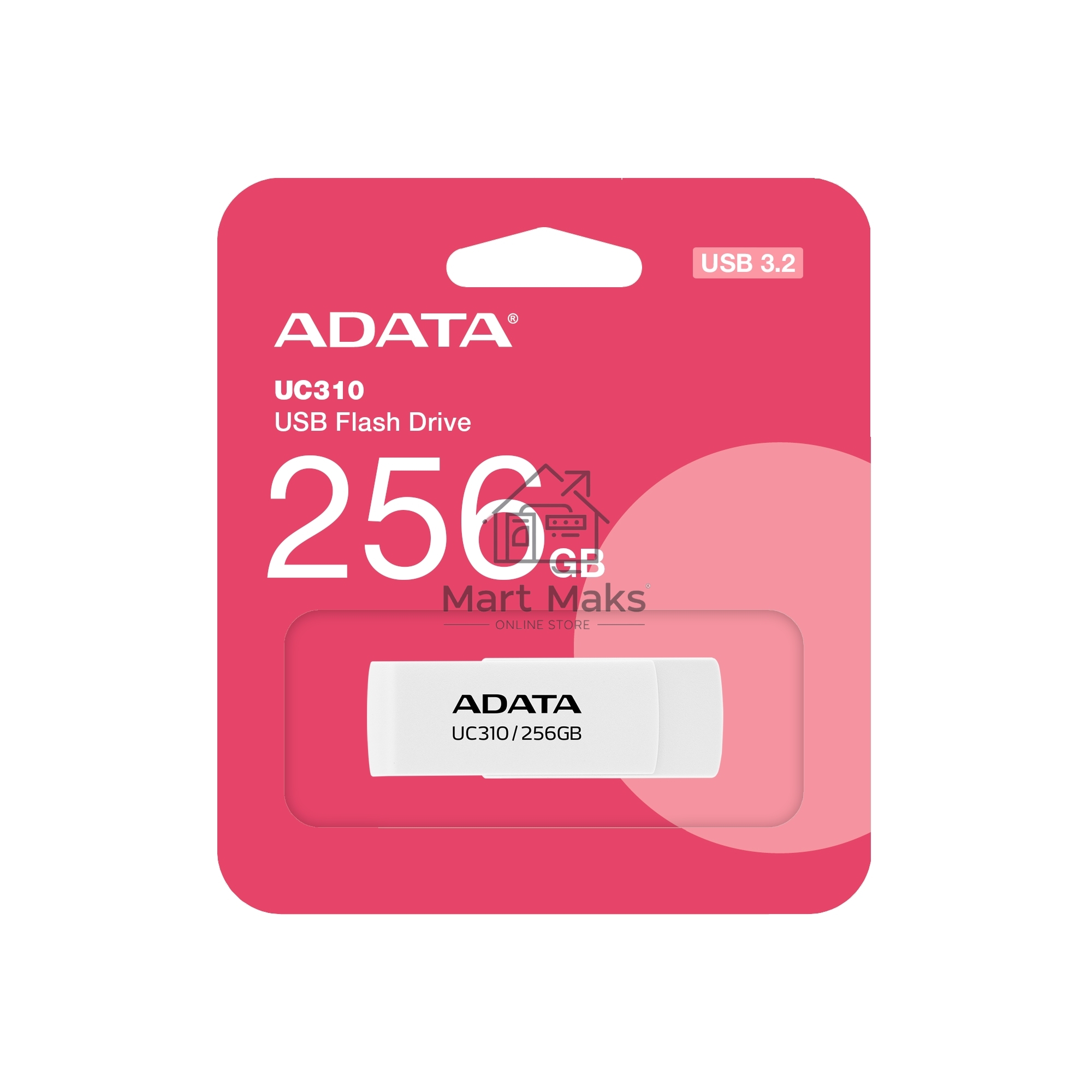 Флешка USB ADATA R/W 256GB USB 3.2 Gen1 UC310-256G-RWH White