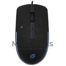 Мышь проводная Oklick 100M черный, 1600 dpi, USB, кнопки - 4