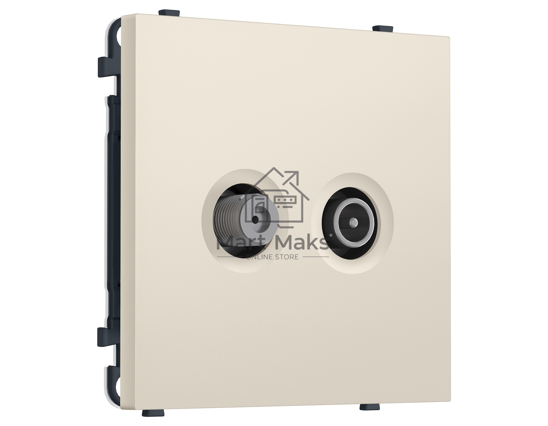 Комплект механизма розетки TV оконечной + SAT SIGMA Бежевый матовый 5-862MHz 3.5dB/950-2150MHz 3.8dB QUANT PRO (SP3333, PR217)