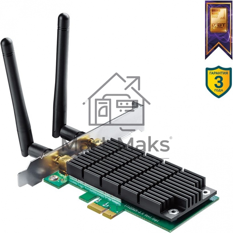 Адаптер TP-LINK ARCHER T4E AC1200 Двухдиапазонный Wi-Fi адаптер PCI Express
