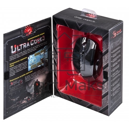 Мышь проводная A4Tech Bloody V7 черный, 3200 dpi, USB Type-A, кнопки - 8