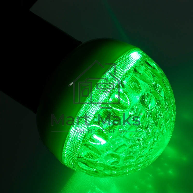 Лампа шар e27 9 LED Ø50мм зеленая