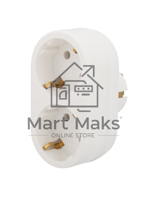 Двойник электрический 16 А с заземлением белый Rexant