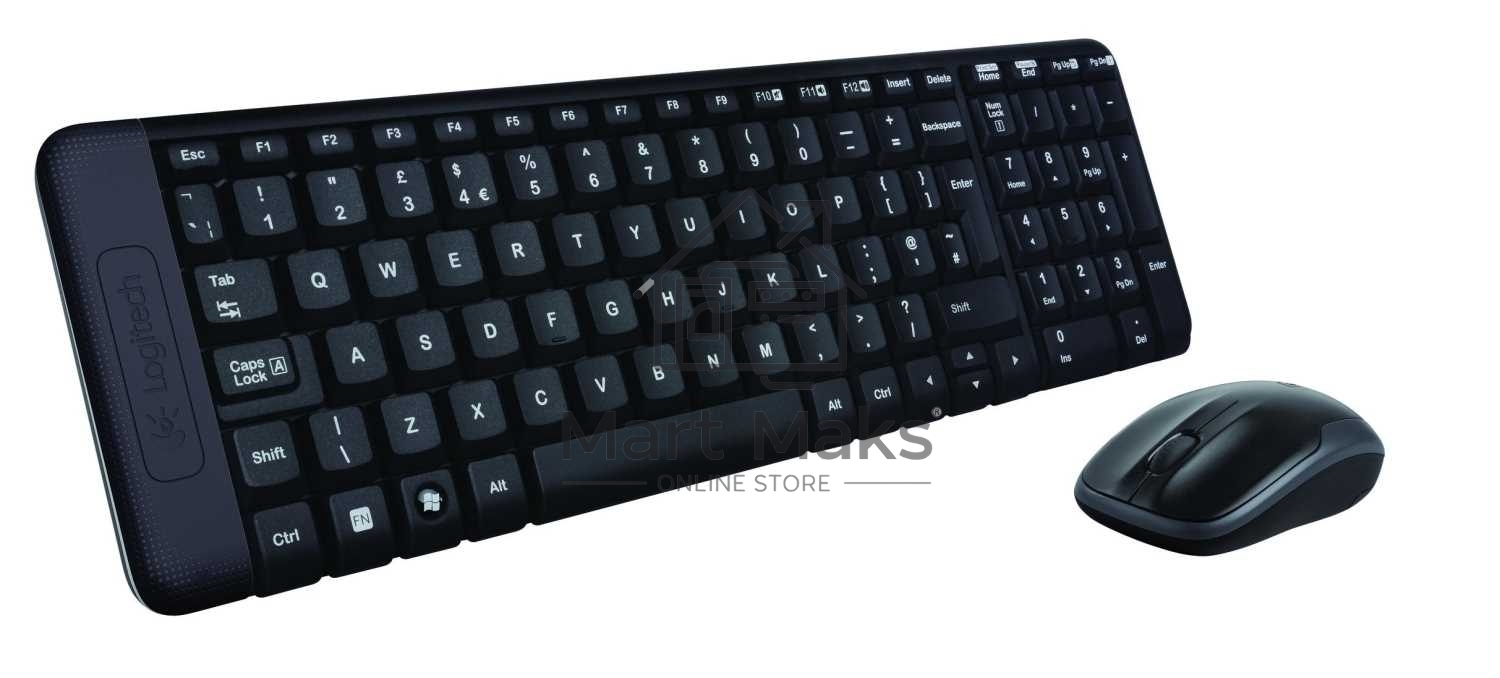 Клавиатура + мышь Logitech MK220 клав:черный мышь:черный USB беспроводная
