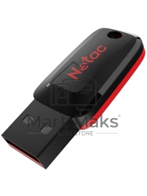 Флешка USB Netac U197 (NT03U197N-032G-20BK), 32Gb, USB 2.0, R/W 25/10, черный/красный