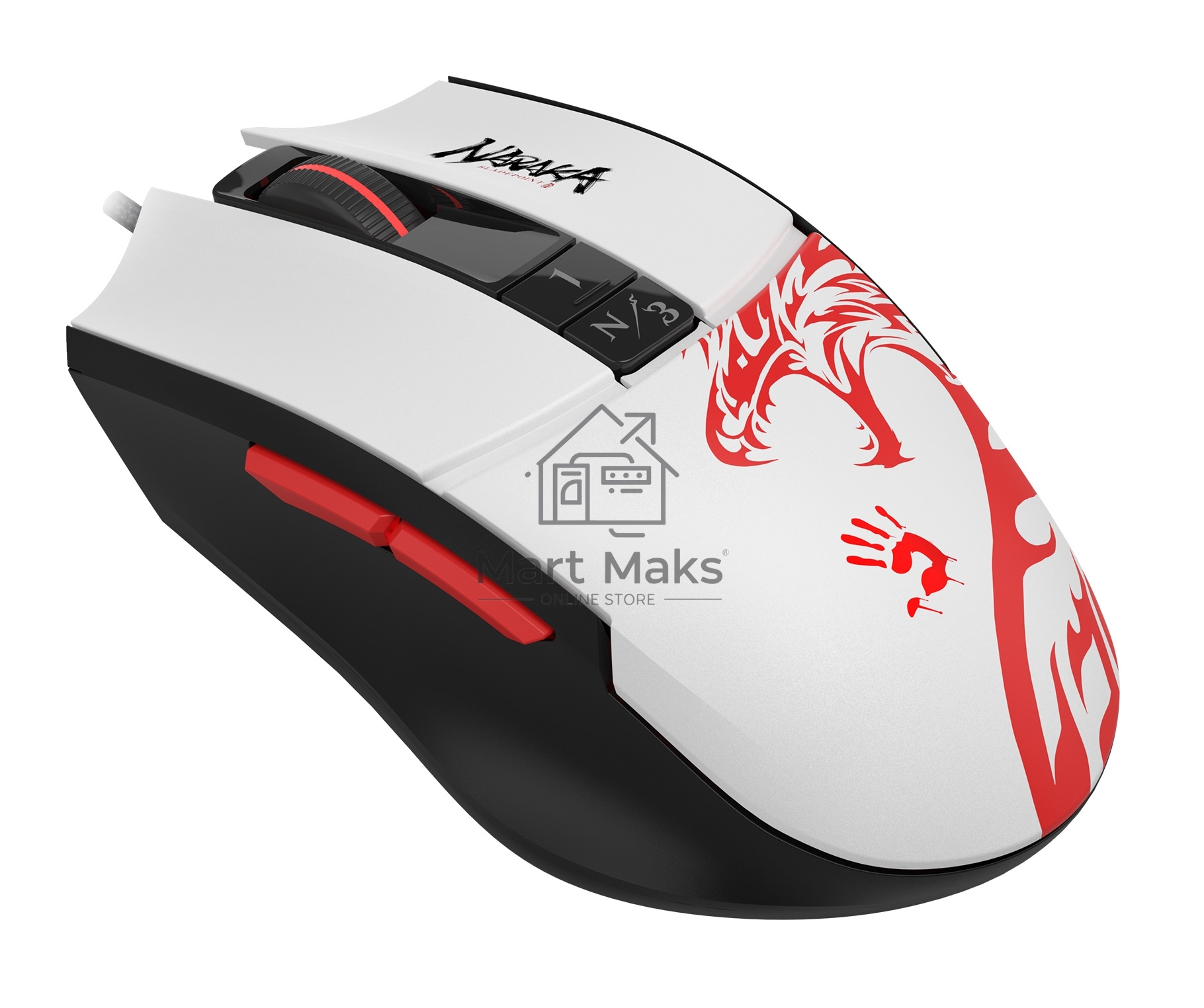 Мышь проводная A4Tech Bloody L65 Max белый, 12000 dpi, USB, кнопки - 7