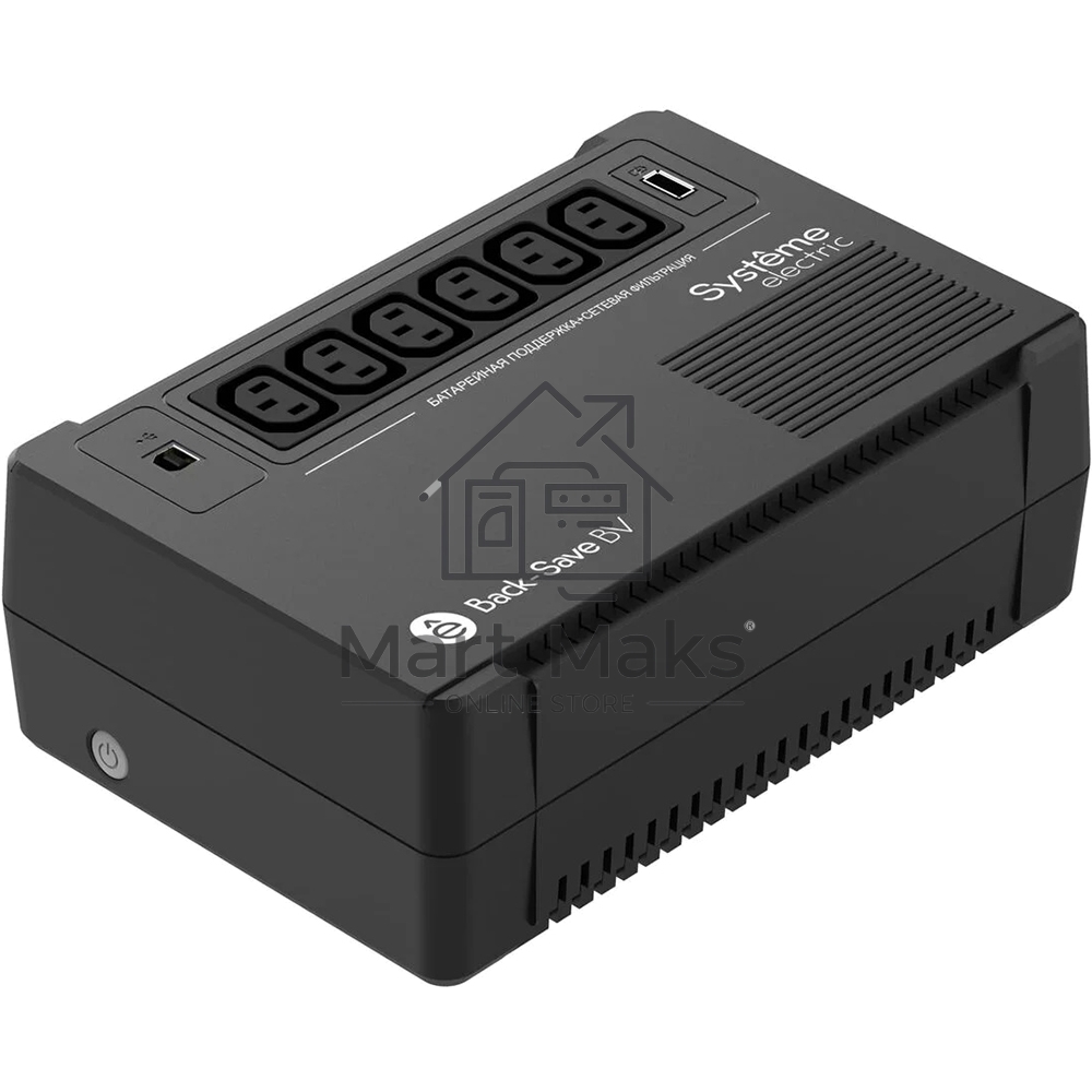 Источник бесперебойного питания Systeme Electriс Back-Save, 800VA/480W, 230V, Line-Interactive, AVR, 6xC13 Outlets, USB charge(type A), USB