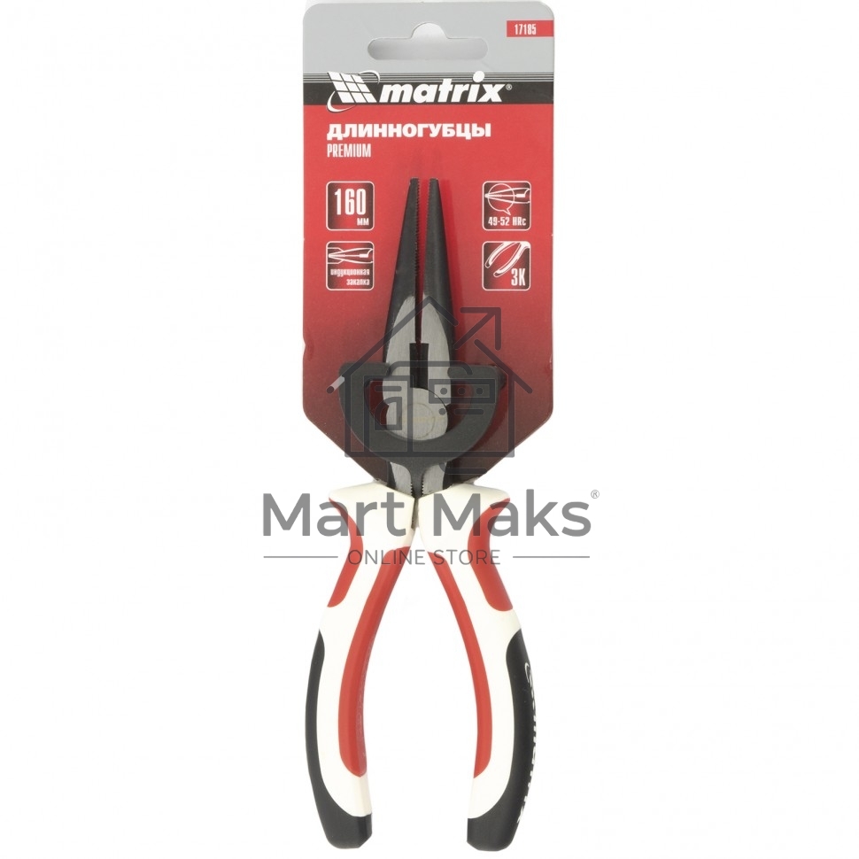 Длинногубцы MATRIX Premium, 160 мм прямые 17185