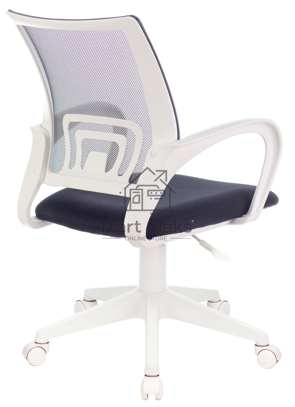 Кресло компьютерное Бюрократ CH-W695NLT TW-04 TW-12 темно-серый, сетка/ткань, крестовина пластик, пластик белый