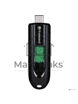 Флешка USB Transcend JetFlash 790С (TS256GJF790C), 256Gb, USB 3.0 Type-C, R/W 90/60, черный/зеленый