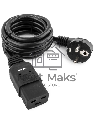 Шнур питания NTSS NTSS-PC19772 C19-Schuko проводник.:3x1.5мм2 3м 220/250В 16А черный