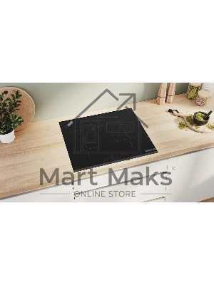 Индукционная варочная панель Bosch 6 series, 60 см, индукция, 1 зона расширения под гусятницу, скошенные края, Perfect fry plus, сенсорное управление, черный