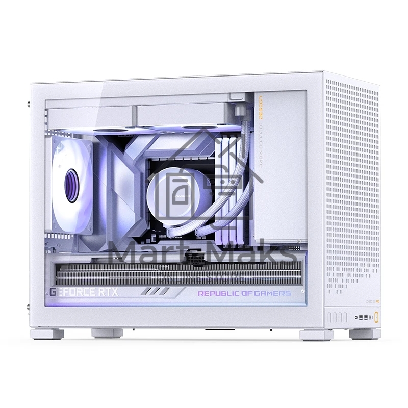 Корпус без блока питания Case JONSBO D32 PRO, Mini-Tower, TG, no fan, 2xUSB-A 3.2 + 1xUSB-C 3.2, mATX, mDTX, mITX White