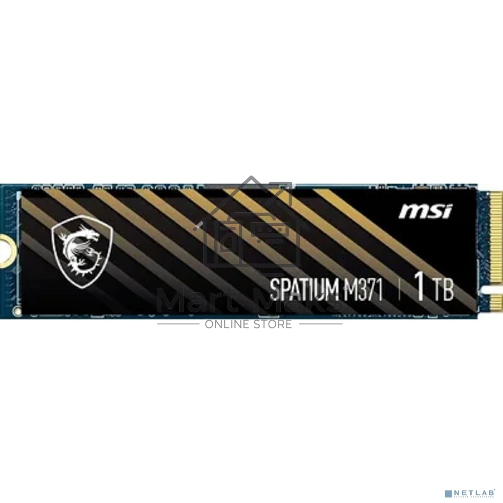 Накопитель SSD MSI Spatium M371, 1ТБ, M.2 2280, PCIe 3.0 x4, NVMe, M.2