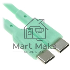 Кабель QUMO 32970 Type-C на Type-C, силиконовый, 1м, 3A, 60W, PD (зеленый)